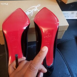 Christian Louboutin Hot Chic Black Heels with Signature Red Soles